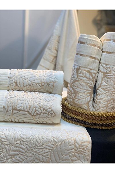 NİVEMESHOME Nivemeshome Екрю Лист Мурдум Рушник для обличчя