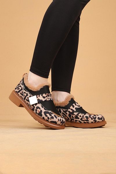layki Reya Leopard Patterned Winter Walking Παπούτσια με γούνα στο εσωτερικό
