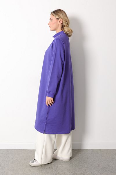 Linvey Stand Collar Zippered Large Size Comfortable Fit Tunic (K7568 Battali)