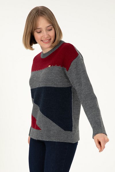 U.S. Polo Assn. Pulover de damă bleumarin cu decolteu triplu 50291575 -vr033