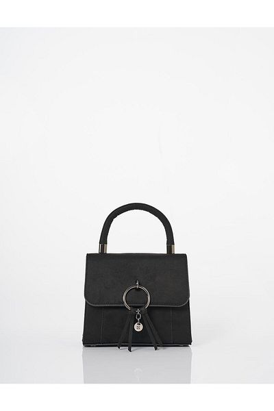 Kayra Black Metal Detailed Clamshell Bag