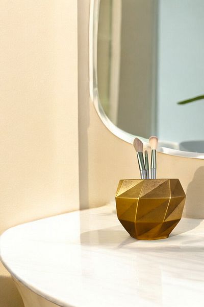 Evene Organizator de machiaj de culoare aurie antică - Organizator pentru perii Model 20