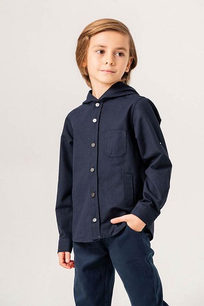 Gold Class Kidswear Риза за момче със сгъваеми ръкави и качулка