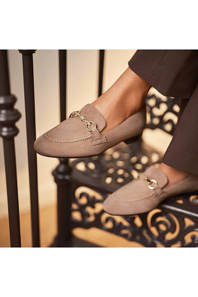 Isabel Bernard Vendôme Fleur Taupe Wildleder-Loafer Ib51100-178