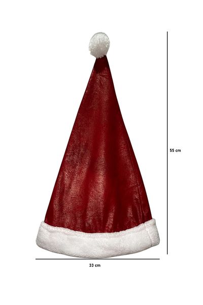 EkoStore Luxury Christmas Hat - Adult Size, 55Cmx33Cm, Silvery Color, Cotton and Plush Fabric