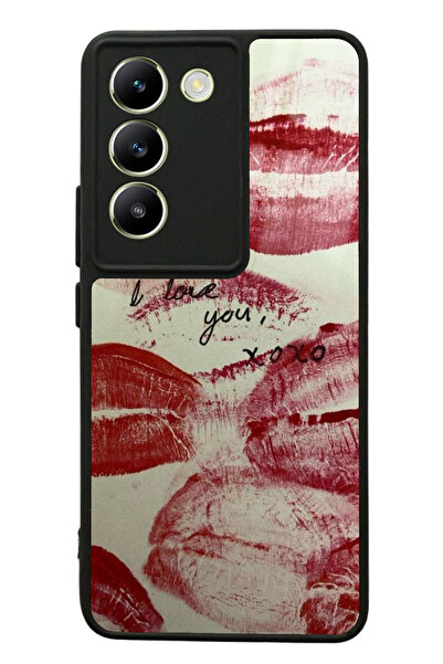Spoyi Vivo V30 Lite I Love You Tasarımlı Glossy Telefon Kılıfı