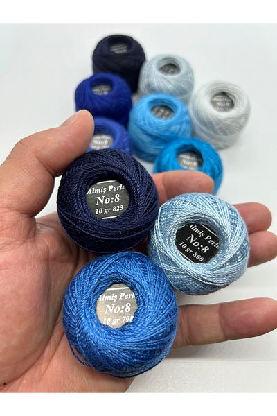 ALMİŞ Alış Perle Etamin-Cross Stitch 10-Piece Thread Set (10 Gr-No:8)