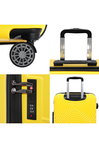 Biggdesign Cats Yellow 3-dielna súprava kufrov, brucho, 360 ° Koleso, kombinovaný zámok