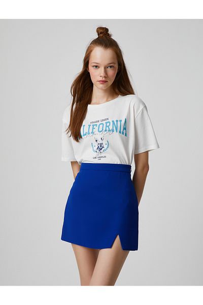 Koton College T-Shirt Krátký rukáv Crew Crew Potištěné