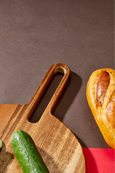 Cooker لوح تقطيع فاخر من خشب السنط مقاس 40 × 28 سم