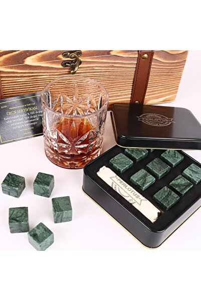PERLOTUS Paris Crystal Goblet Whiskey Glass and 9 Whiskey Stones Set with Storage New Year's Gift