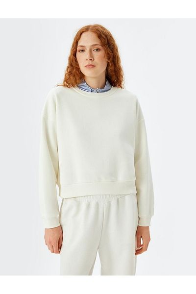 Koton Sweat de damă 5wak10024pk alb murdar