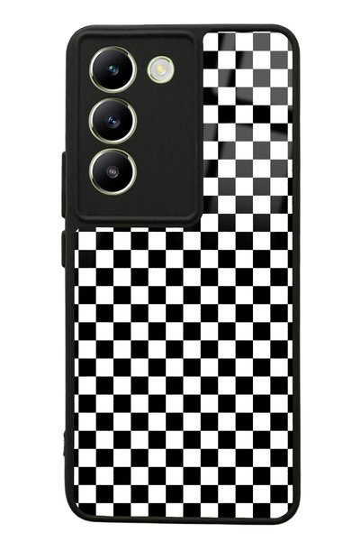Spoyi Vivo V30 Lite Checkered Design Glossy Phone Case