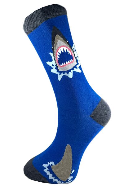 SİHİRLİ AYAKLAR Мъжки чорапи Blue Shark 40-46, памучни, с пране, за подарък