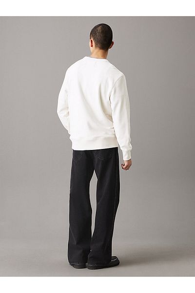 Calvin Klein Men's White Regular Fit Sweatshirt