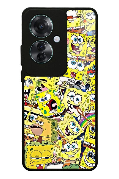 Spoyi Oppo Reno 11F 5G Sünger Bob Tasarımlı Glossy Telefon Kılıfı