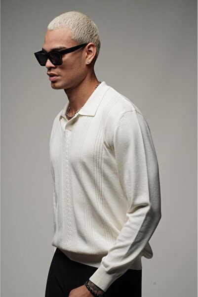 Butik Trend We Polo Neck Jacquard Oversize Fit Knitwear Sweater