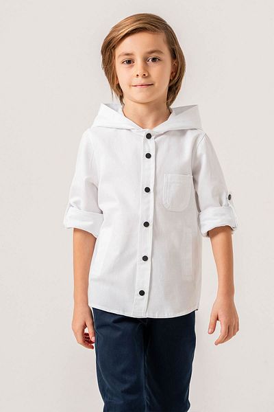 Gold Class Kidswear Cămașă pentru băieți - cu glugă, buzunare și mânecă pliabilă