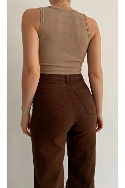 Asia Brown Wide Leg Trousers Palozzo Jeans