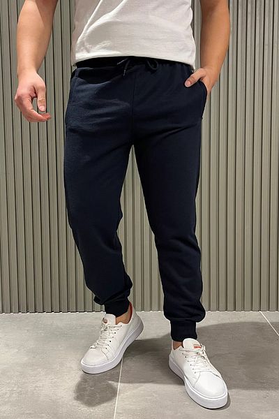 MİSHAR İTALİA Φούτερ Jogger με ριμπ μπλε πόδι