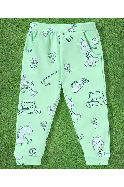 Babyoye 100% Cotton With Eco Jiva Finish Full Length Lounge Pants Pack of 2- Blue & Green