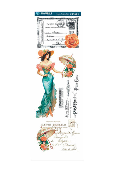 Buhobi ورق نقل مائي من ديماوند KS1002 مقاس 10x30 سم