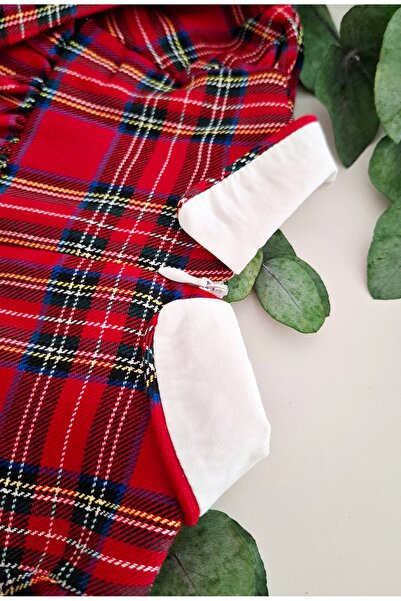 miccolatte for you tiny heart Plaid Pattern Baby Collar Bow Detail New Year and Design Casual Baby Dress