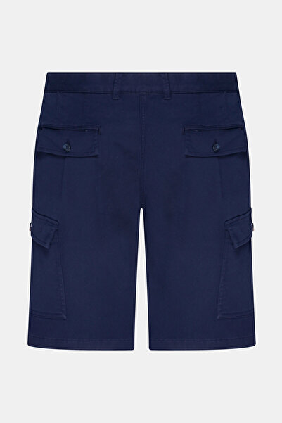 W Collection Dark Blue Lace-Zippered Bermuda