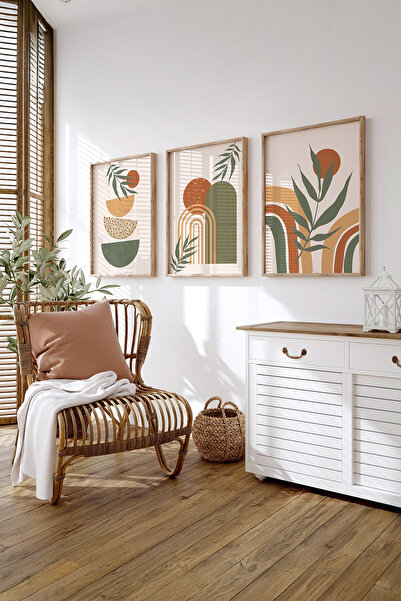 Artavessa Gerçek Ahşap Çerçeveli 3 Parça 3D Poster Tablo Seti - ERSY3SET25