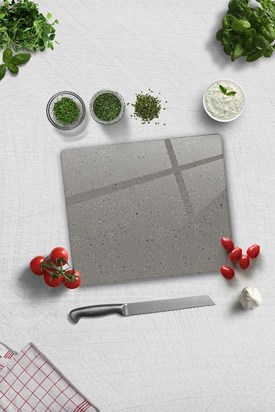Decorita Glass Cutting Board - Glass Cutting Board |   Ceramic Pattern - Dark Background |   29cm X 34cm