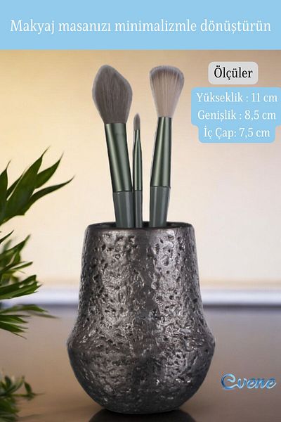 Evene Organizator de machiaj colorat antic argintiu - Organizator pentru perii Model 15