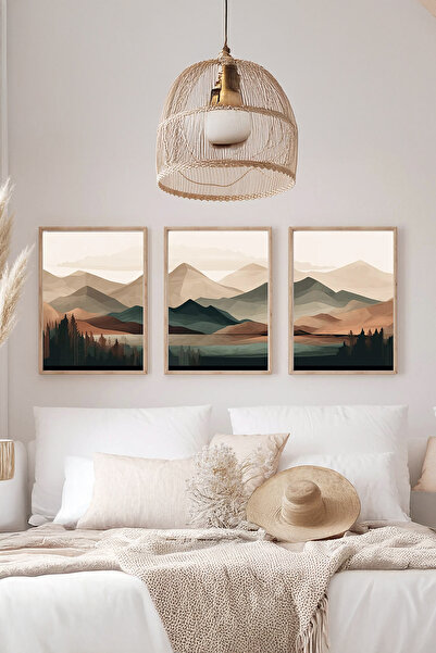 Artavessa 3 Piece 3D Poster Painting Set with Real Wood Frame - Ersy3Set18