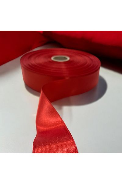 SavBrand Red 4 cm Satin Ribbon 1 Meter