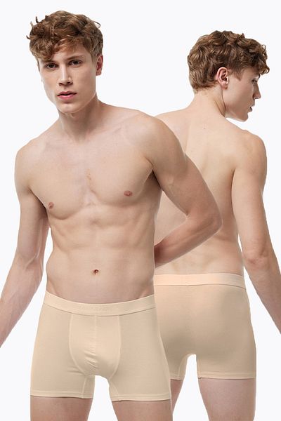 Malabadi Ανδρικό χρώμα δέρματος 2 τμχ Cotton Elastane Boxer 075