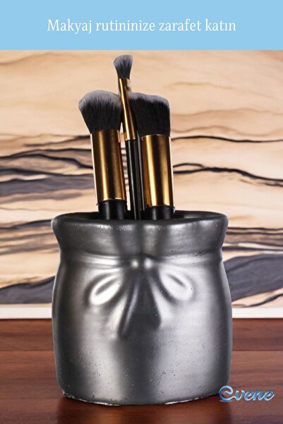Evene Makyaj Organizeri Makyaj Fırçalığı Makyaj Organizer Düzenleyici Gümüş Eskitme Renk Model 8