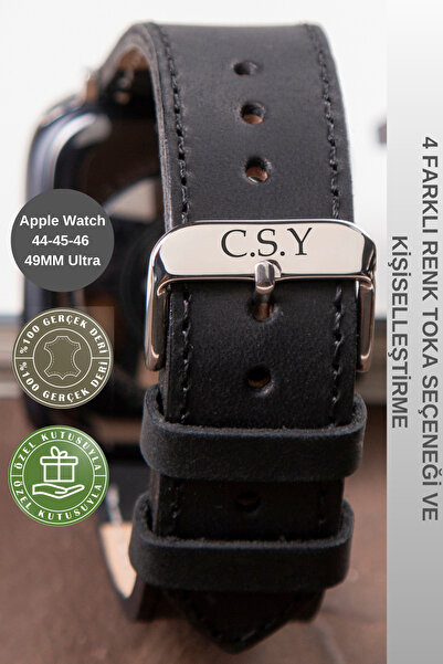 vagave ساعة أبل الترا 44-49 ملم - حزام جلدي، 3-10 حزام ساعة، مجنون