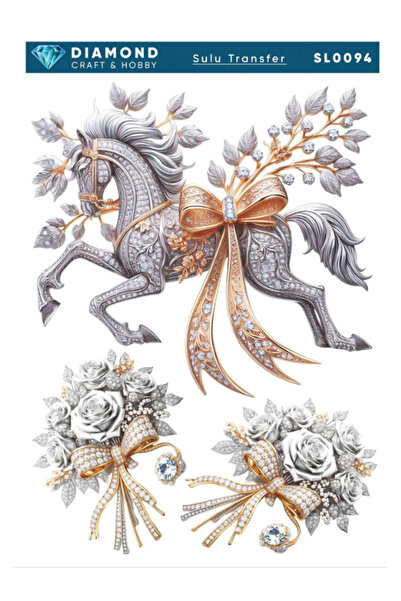 Buhobi ورق نقل مائي من ديماوند SL0094 مقاس 25 × 35 سم