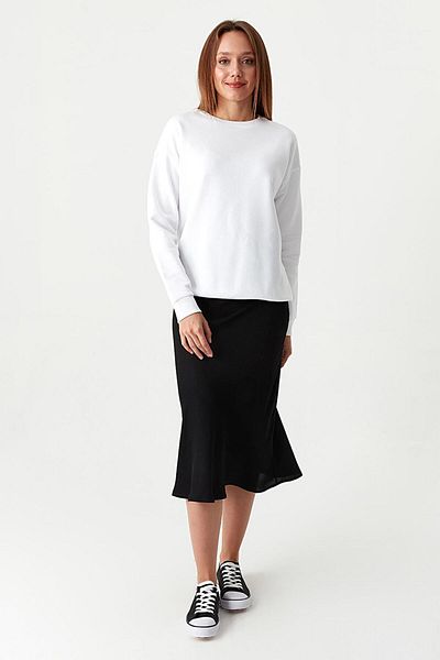 Select Moda Fustă midi din satin de damă