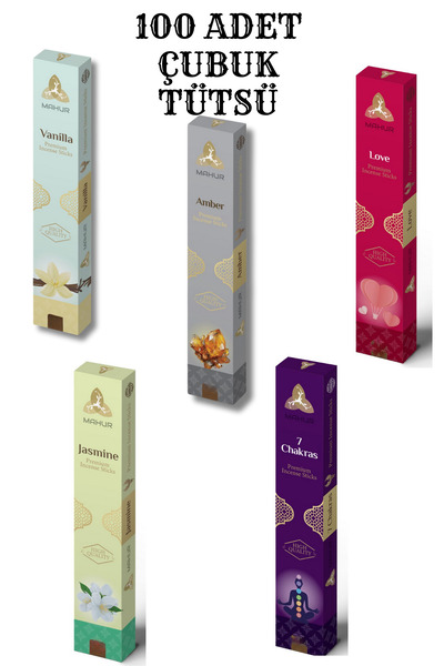 NEON PLUS 5'li Tütsü Seti , Amber, Yasemin, Love, 7Chakra, Vanilya Kokuları