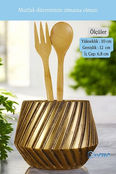 Evene Decorative Upright Cutlery - Gold Tumbled Color Model 21, Counter Top and Cylinder Cutlery