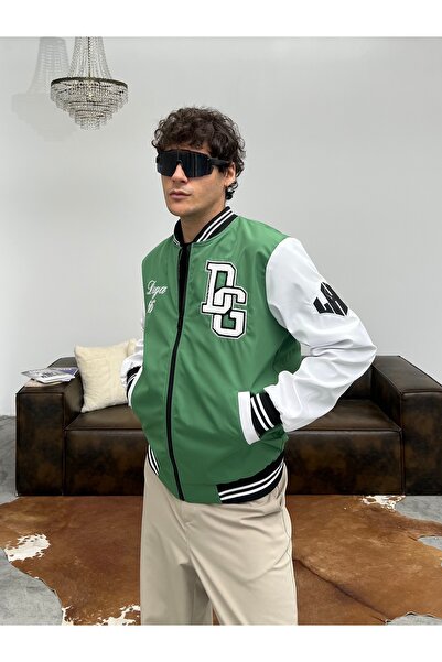 maroni سترة جامعية كبيرة الحجم مطرزة للرجال