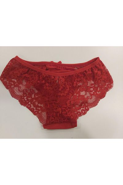 ZAYA Women's Red Lace Cheeky Cut Panties