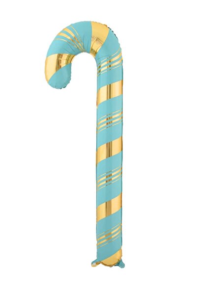 Atölye Mi بالون عصا المشي من رقائق السكر باللون الفيروزي الذهبي لعيد الميلاد