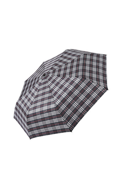 Angel Eyes Kare Desenli Siyah Kırmızı Gri Yarı Otomatik Açılır Yağmura Dayanı...