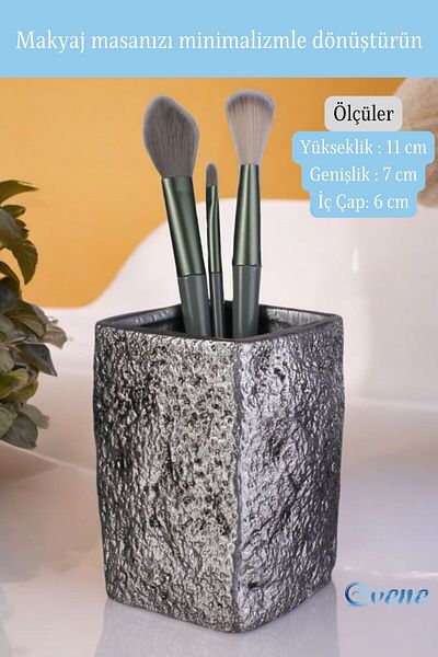Evene Organizator de machiaj colorat antic argintiu - Organizator pentru pensule Model 7