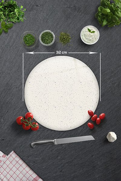 Decorita Glass Cutting Board - Glass Cutting Board |   Ceramic Pattern - Open Background |   Diameter32Cm