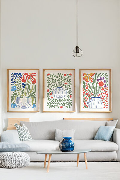Artavessa Gerçek Ahşap Çerçeveli 3 Parça 3D Poster Tablo Seti - ERSY3SET15