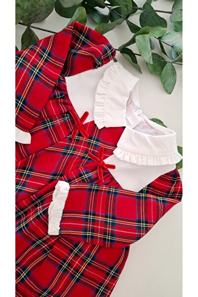 miccolatte for you tiny heart Plaid Pattern Baby New Year and Design Casual Baby Dress with Neckline and Ruffle Sleeves