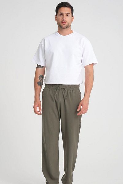 sunfyre Summer Fabric Polyviscose Baggy Men's Trousers with Elastic Waist