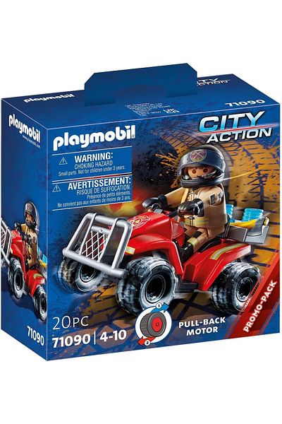 Playmobil Vehicul off-road cu patru roți pentru City Action 71090 Fire cu motor retractabil, fun Ya